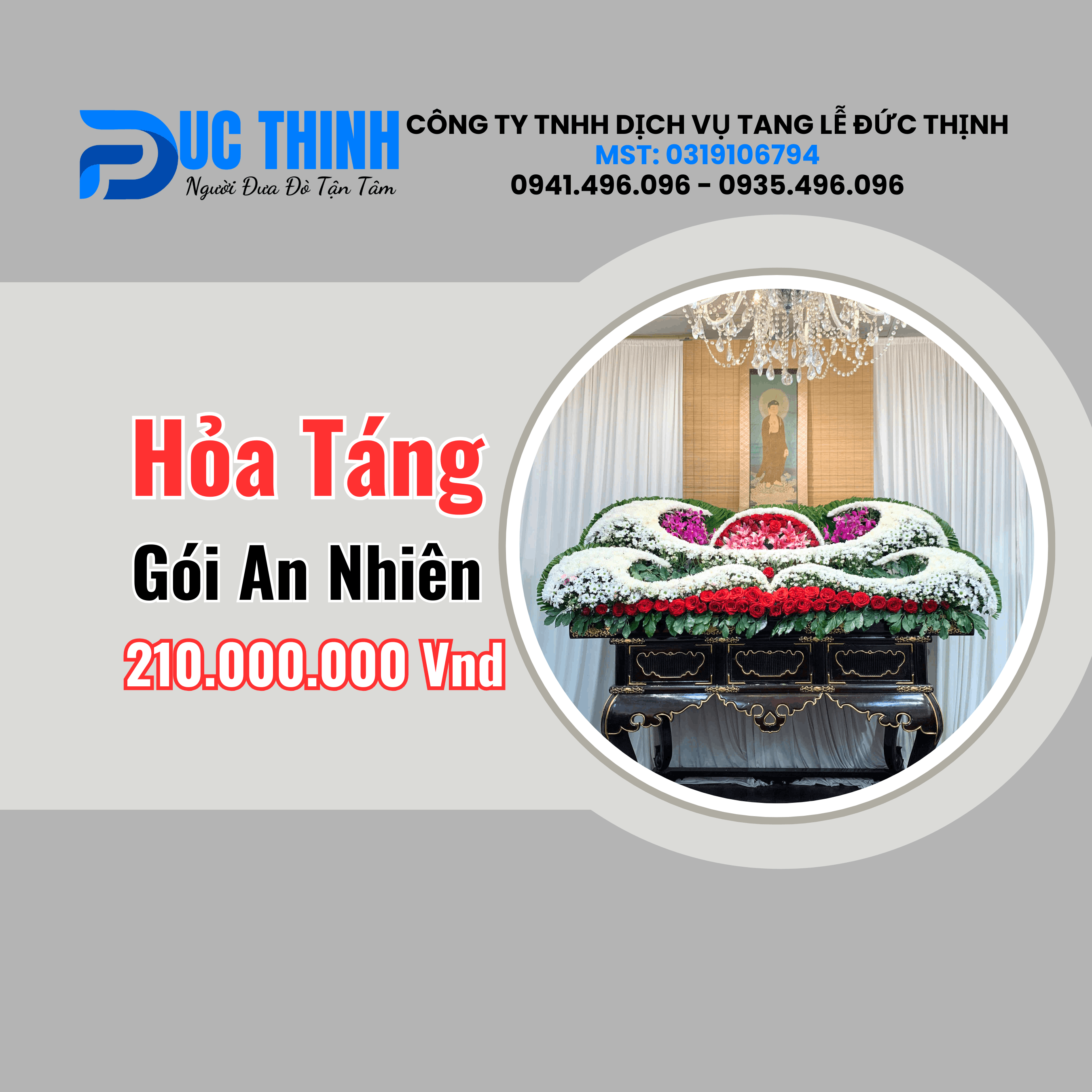 Gói Hỏa Táng Trọn Gói An Nhiên – Giá 210.000.000đ – Phục Vụ Toàn TP.HCM – Đức Thịnh